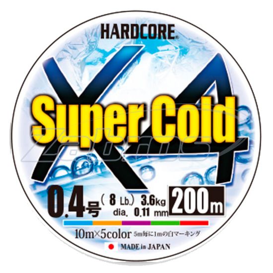 Фото Шнур Duel Hardcore Super Cold X4, H3965, #0,8, 0,15 мм, 6,4 кг, 200 м, Multicolor