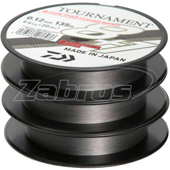 Фотографія Daiwa Tournament Sinking Feeder Braid, 12785-014, 0,14 мм, 12,6 кг, 135 м, Steel Grey