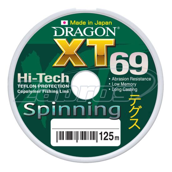 Фото Dragon XT69 Hi-Tech Spinning, 33-20-325, 0,25 мм, 7,65 кг, 125 м, Light Green