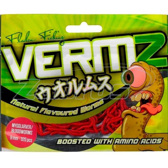 Фото Fladen Vermz Bloodworm, 9 мм, 320 шт, Natural Red