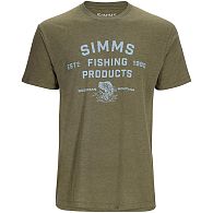 Футболка Simms Stacked Logo Bass T-Shirt, 14097-914-50, XL, Military Heather, купить, цены в Киеве и Украине, интернет-магазин | Zabros