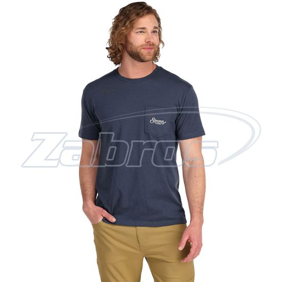 Картинка Simms Two Tone Pocket Tee, 13628-414-40, L, Navy Heather