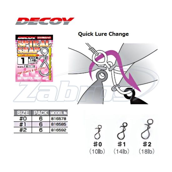 Малюнок Decoy SN-5 Spiral Snap, 1, 6 кг, 6 шт