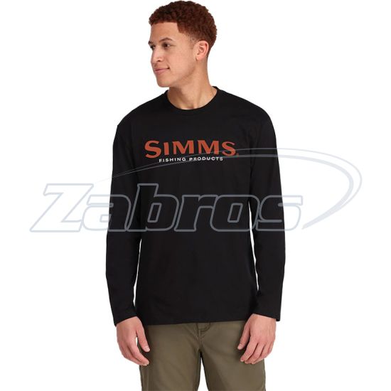Картинка Simms Logo LS Shirt, 13626, S, Jet Black
