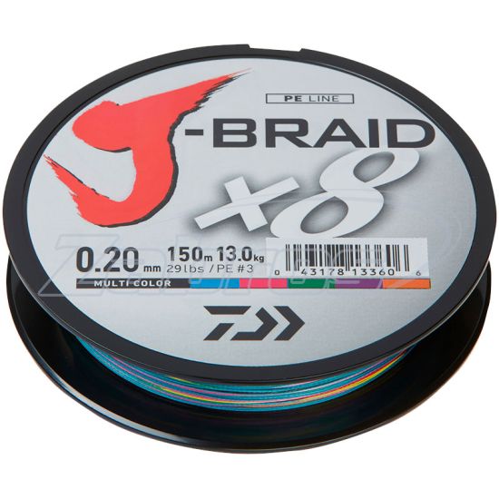 Фото Daiwa J-Braid X8, 12755-151, 0,51 мм, 56 кг, 300 м, Multi Сolor