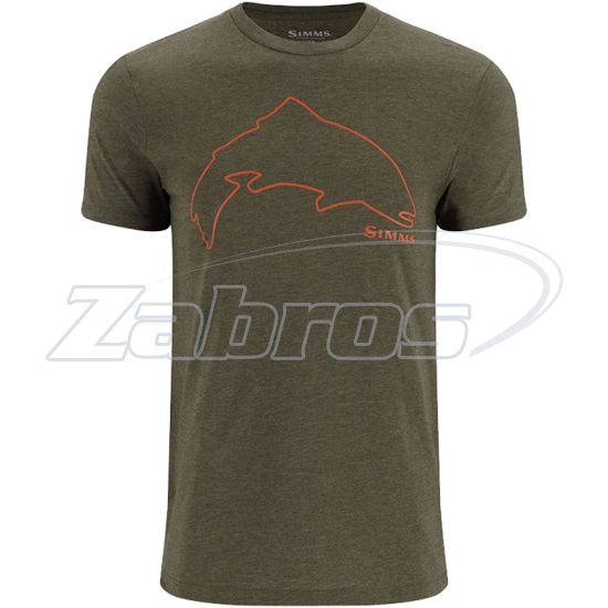 Фото Simms Trout Outline T-Shirt, 13519, S, Loden Heather