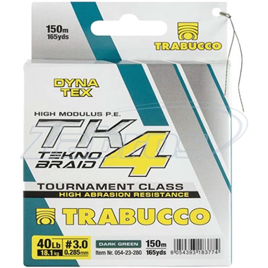Фотография Trabucco Dyna Tex TK4 Tekno Braid, 054-23-140, 0,148 мм, 6,81 кг, 150 м