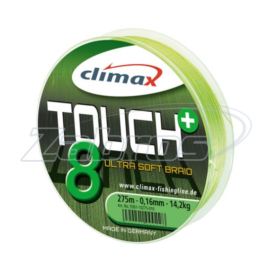 Фото Climax Touch 8 Plus Braid, 9363-10135-016, 0,16 мм, 14,2 кг, 135 м, Chartreuse