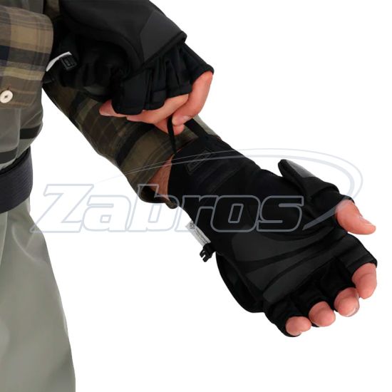 Simms Windstopper Foldover Fishing Mitt, 13793-001-10, XS, Black, Украина
