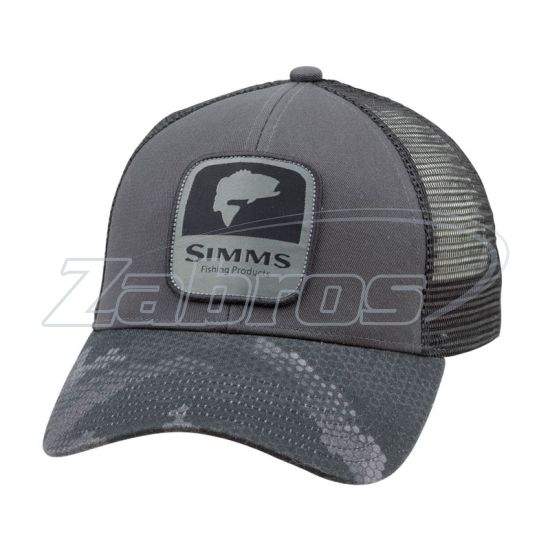 Фото Simms Bass Patch Trucker Hat, 12212, Hex Camo Carbon