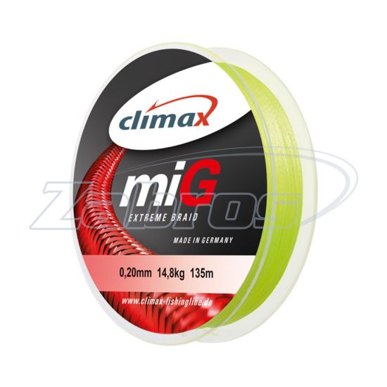 Фото Climax Mig Braid, 9322-00100-018, 0,18 мм, 13 кг, 100 м, Fluo Yellow