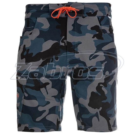Фото Simms Seamount Board Shorts, 13495-729-W32, Woodland Camo Storm