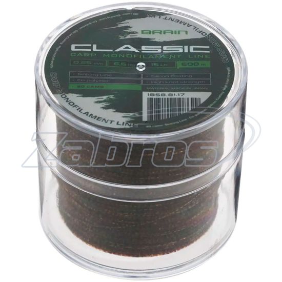 Фотография Brain Classic Carp Line, 0,25 мм, 6,6 кг, 600 м, 3D Camo