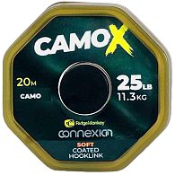 Повідковий матеріал RidgeMonkey CamoX Soft Coated Hooklink, 11,3 кг, 25 lb, 20 м для риболовлі, купити, ціни в Києві та Україні, інтернет-магазин | Zabros