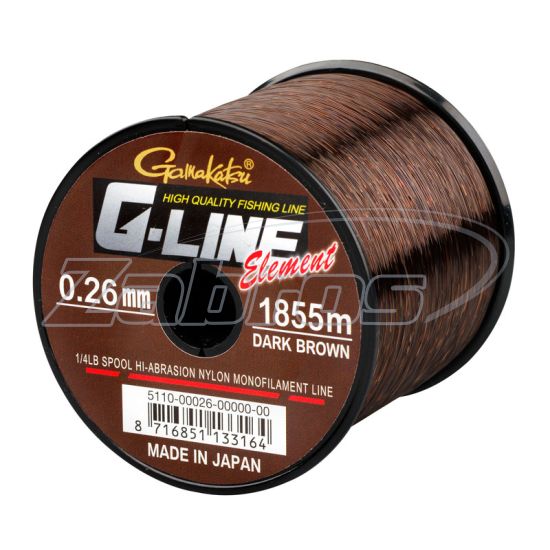 Фото Gamakatsu G-Line Element, 5110-28, 0,28 мм, 5,9 кг, 1490 м, Dark Brown