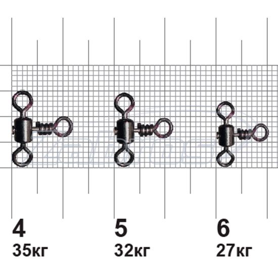 Фотографія MiniMax Cross-Line Rolling Swivels, YM-1024-4, 35 кг, 10 шт