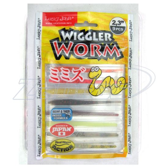 Фотография Lucky John Wiggler Worm MIX1, 2,30", 5,85 см, 9 шт, 140153-MIX1