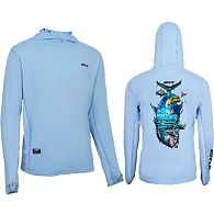 Футболка BKK Hooded Long Sleeve Performance Shirt, F-SB-1077, M, Light Blue, Brand Values GTL, купить, цены в Киеве и Украине, интернет-магазин | Zabros