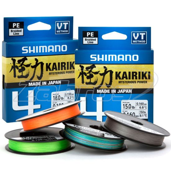 Фото Shimano Kairiki 4, LDM54TE1819015H, 0,19 мм, 11,6 кг, 150 м, Hi-Vis Orange