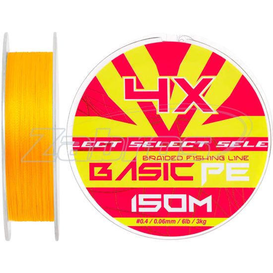 Фото Select Basic PE 4x, 0,22 мм, 13,6 кг, 150 м, Orange