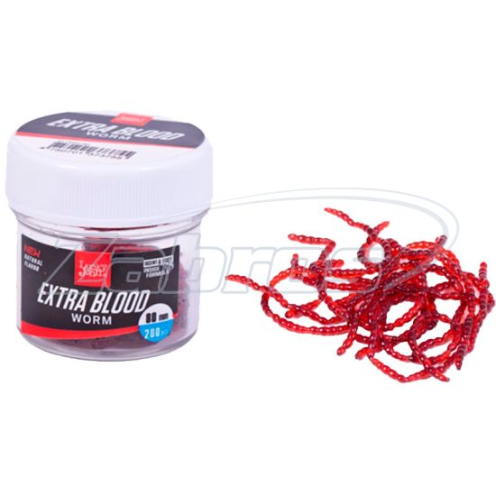 Фото Lucky John Extra Blood Worm, 140201-002, XL, 160 шт