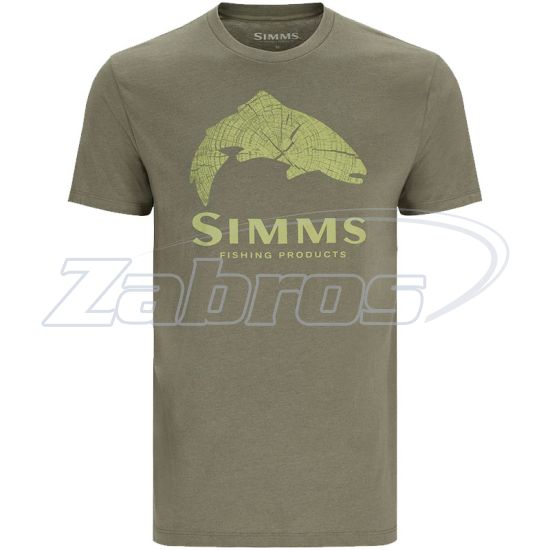 Фото Simms Wood Trout Fill T-Shirt, 13437-2024-20, S, Military Heather - Neon