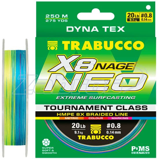 Фотография Trabucco Dyna Tex Neo X8 Nage Surf, 054-14-416, 0,165 мм, 8,16 кг, 250 м