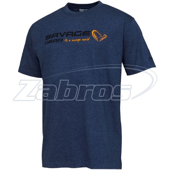 Фото Savage Gear Signature Logo T-Shirt, 73654, S, Blue Melange Фото Savage Gear Signature Logo T-Shirt, 73654, S, Blue Melange