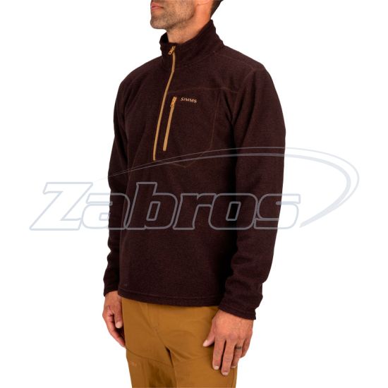 Цена Simms Rivershed Quarter Zip, 13070-901-60, XXL, Mahogany