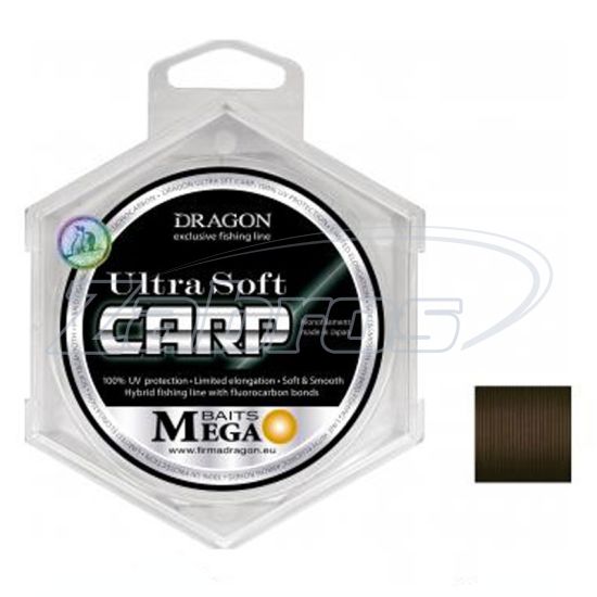 Фото Dragon Mega Baits Ultra Soft Carp, 30-24-128, 0,28 мм, 6,8 кг, 300 м, Dark Brown