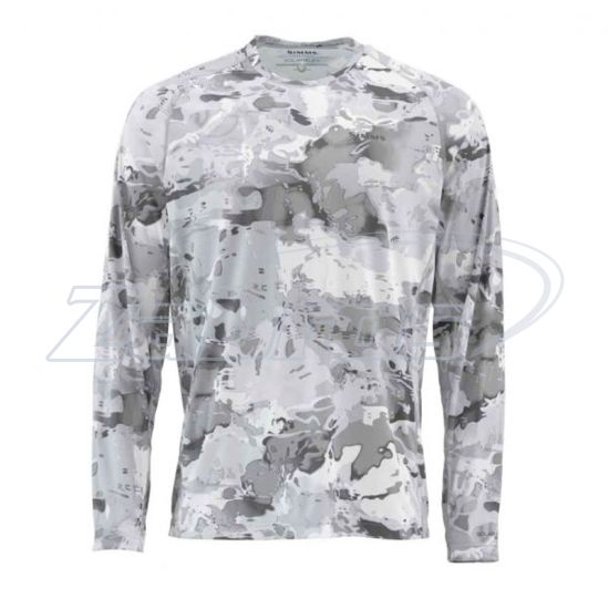 Фото Simms Solarflex Crewneck Shirt-Print, 12727-069-40, L, Cloud Camo Grey