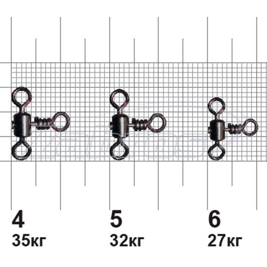 Фотография MiniMax Cross-Line Rolling Swivels, YM-1024-4, 35 кг, 10 шт