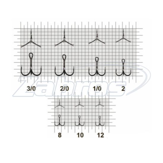 Фотография MiniMax Treble Hook Round, SW-077-10, 10 шт, Black