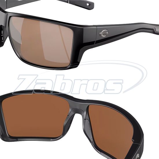 Цена Costa Del Mar Reefton Pro, 97963911177, Matte Black, Copper Silver Mirror, Glass