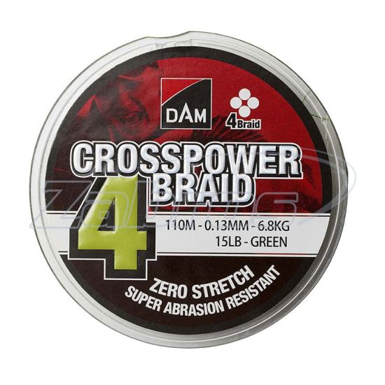 Фото Dam Crosspower 4-Braid, 60076, 0,22 мм, 11,3 кг, 110 м Green