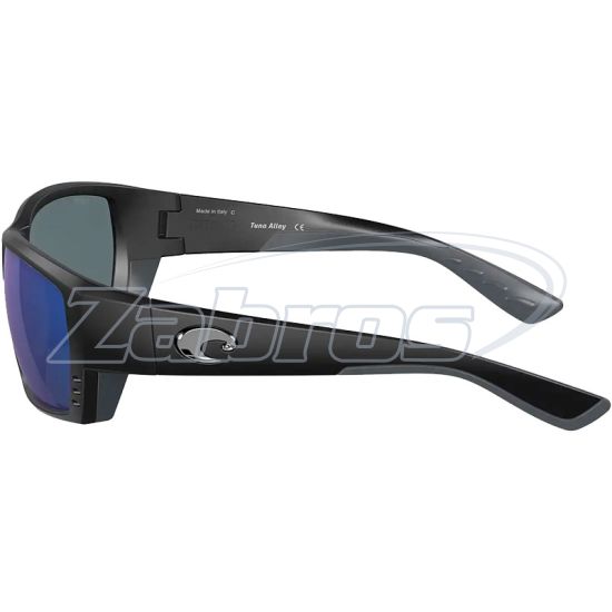 Картинка Costa Del Mar Tuna Alley, 97963517010, Matte Black Blue Mirror, Polycarbonate