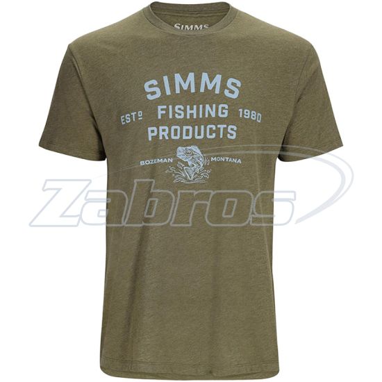 Фото Simms Stacked Logo Bass T-Shirt, 14097-914-50, XL, Military Heather