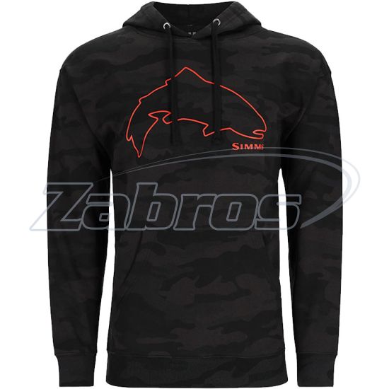 Фото Simms Trout Outline Hoody, 13784-180-60, XXL, Woodland Camo Carbon