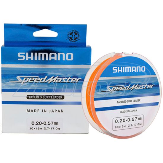 Фото Shimano Speedmaster Tapered Surf Leader Orange, 0,33-0,57 мм, 7,20-17,00 кг, 10x15 м