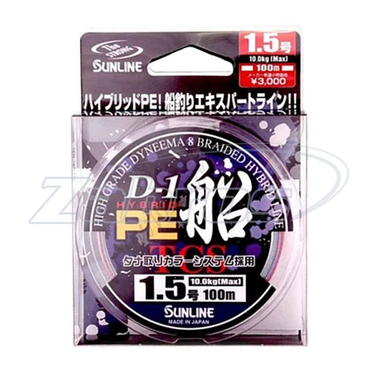 Ціна Sunline D-1 Hybrid PE Fune, #0,6, 0,13 мм, 4,2 кг, 100 м, Multi Color