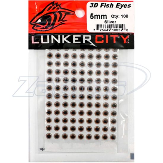 Фотография Lunker City 3D Fish Eyes Bulk, Ø 4,50 мм, 104 шт, Silver