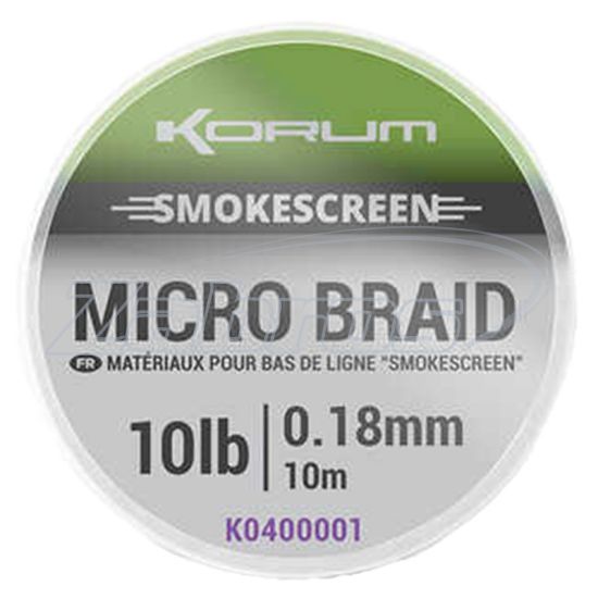 Фото Korum Smokescreen Micro Braid, K0400001, 10 lb, 10 м