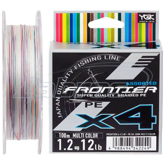 Фото YGK X-Braid Frontier X4, #1,5, 0,2 мм, 6,8 кг, 100 м, Multi Color