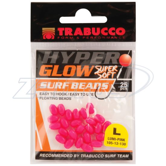 Фото Trabucco Hyper Glow Surf Beads, 105-12-130, L, 25 шт, Pink