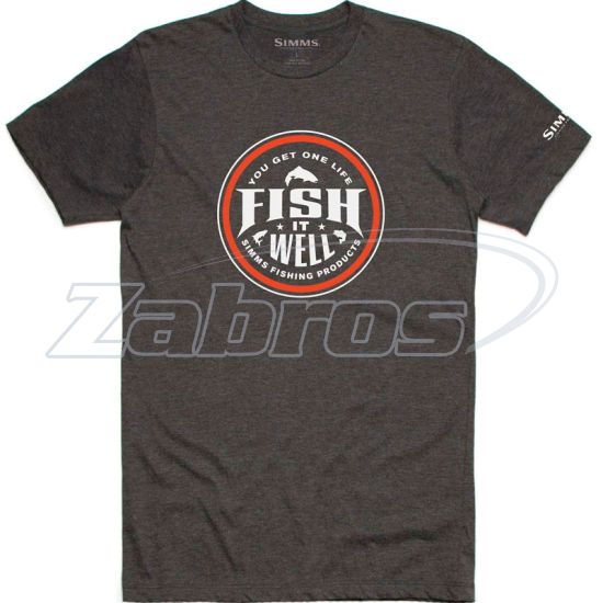Фото Simms Fish It Well T-Shirt, 13135-086-40, L, Charcoal Heather
