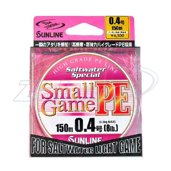 Цена Sunline Small Game PE, #0,2, 0,09 мм, 2,2 кг, 150 м, Pink