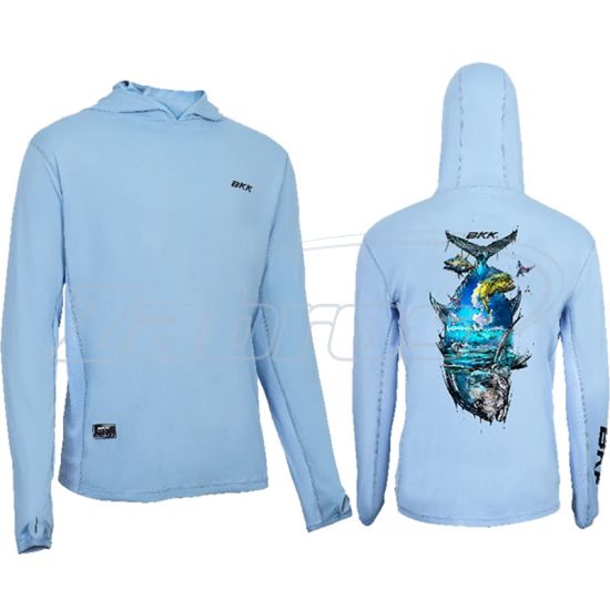 Фото BKK Hooded Long Sleeve Performance Shirt, F-SB-1077, M, Light Blue, Brand Values GTL