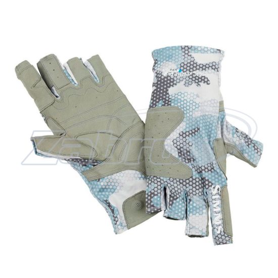 Фото Simms Solarflex Guide Glove, 10487-784-20, S, Hex Flo Camo Grey Blue