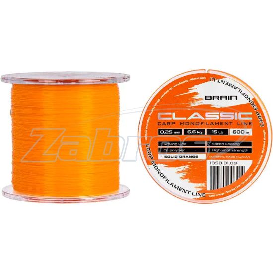 Фото Brain Classic Carp Line, 0,35 мм, 10,7 кг, 600 м, Solid Orange