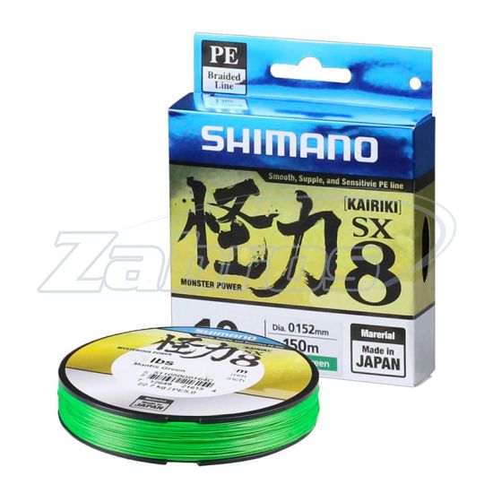 Фото Shimano Kairiki SX8, 511025G0164MC, 0,2 мм, 17 кг, 150 м, Mantis Green